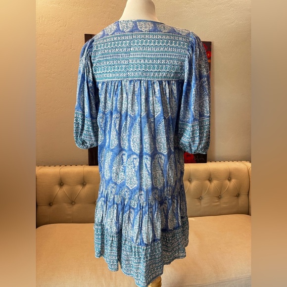 Bell Holly Dress in Blue Turq Paisley XS - Picture 5 of 10